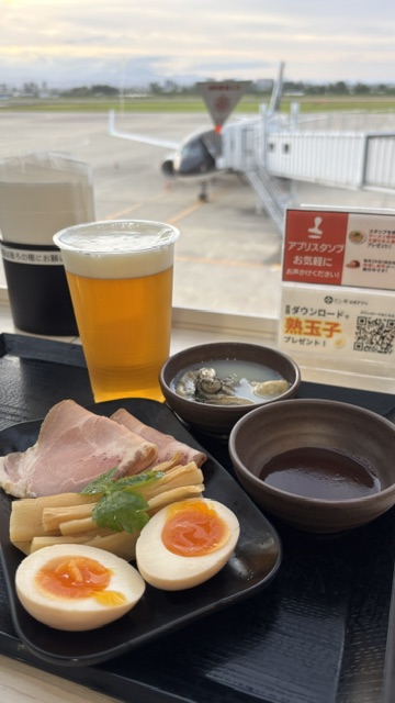 仙台空港、搭乗前の乾杯セット